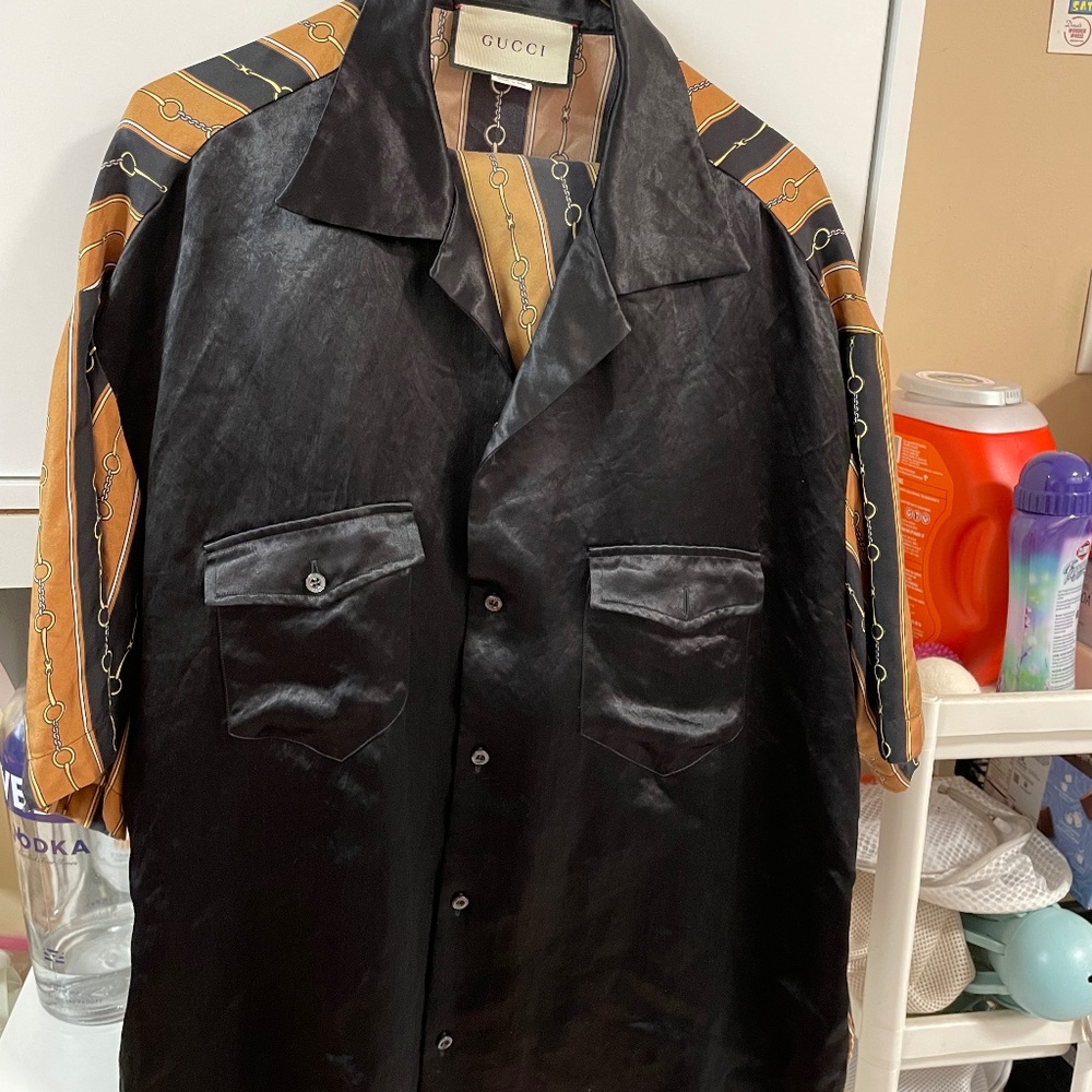 Mens Gucci Horsebit Bowling Shirt & Shorts Set Size 58